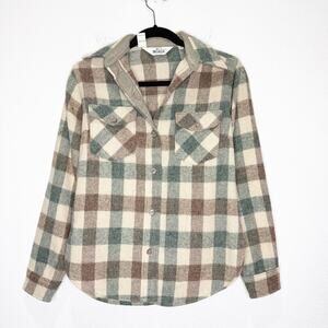 Vintage Woolrich White Tag 70s Wool Thick Button Up Buffalo Check Pockets Top